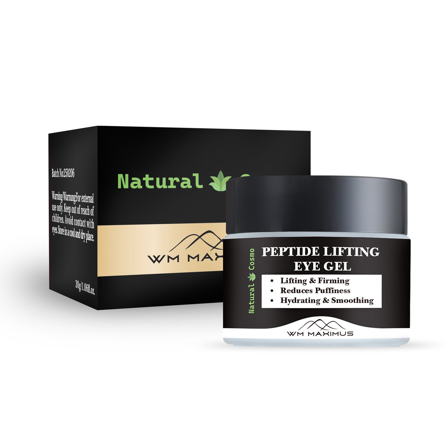 Naturkosmo Peptide Lifting Augen-Gel – Straffende Augenpflege gegen Schwellungen & feine Linien, 30 g