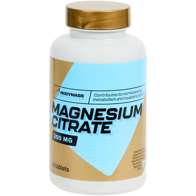 Bodymass Magnesium Citrate 200 mg – 2 packs – Vegan – Unterstützt Muskeln, Nervensystem & Energieproduktion