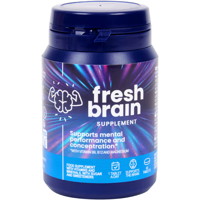 Fresh Brain Nahrungsergänzungsmittel – 2 packs – Limetten-Geschmack – Mit Magnesium, Vitamin B6 & B12 – Für Konzentration & mentale Leistungsfähigkeit