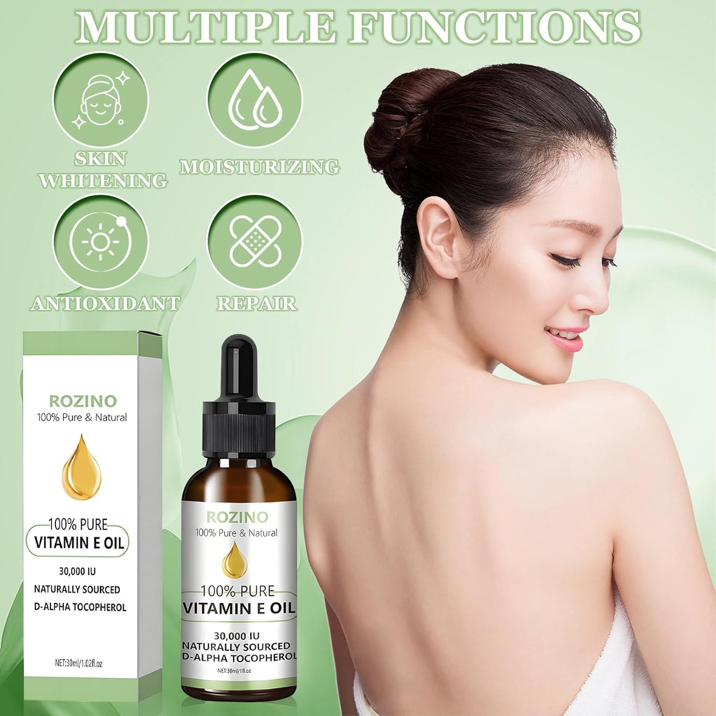 Bio Vitamin E Öl 30 ml – Antioxidative Anti-Aging Pflege für Gesicht & Körper | Feuchtigkeit, Straffung & Hautschutz