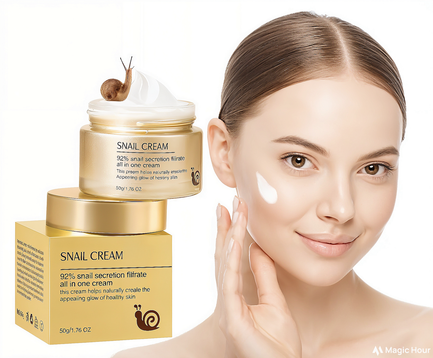 Naturkosmo Snail Cream with Hyaluronic Acid & Salicylic Acid – Moisturising Anti-Aging Care, 50 ml