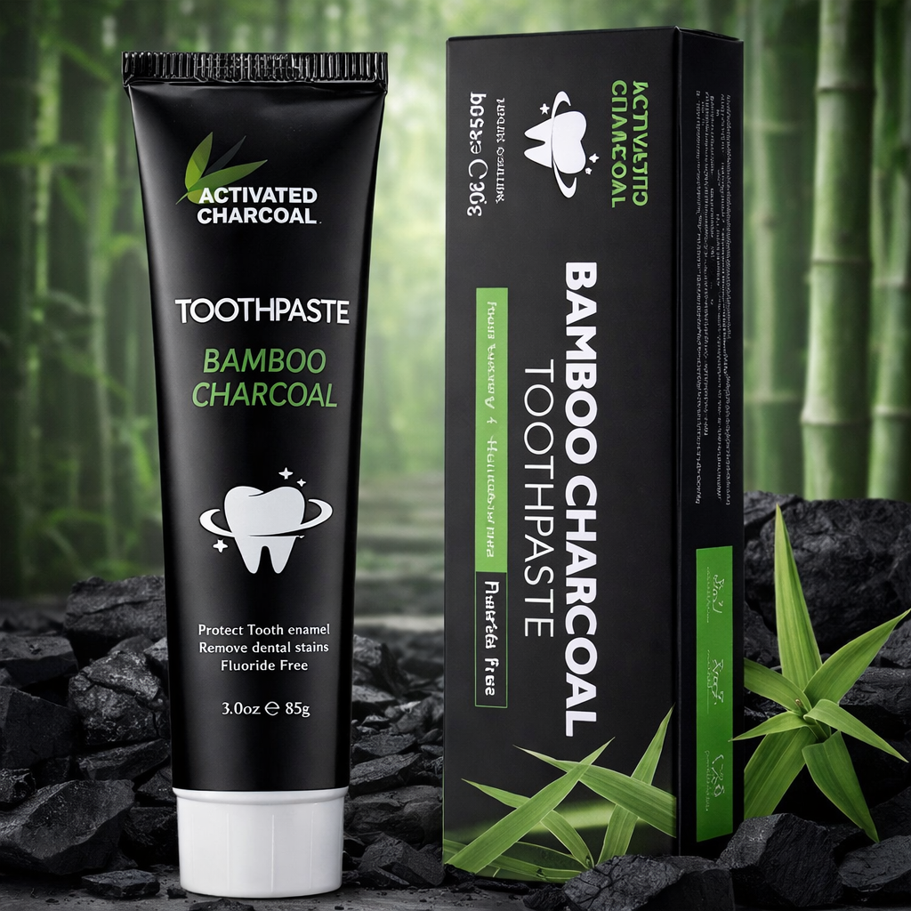 Naturkosmo Bambus Aktivkohle Zahnpasta – Natürliche Zahnaufhellung & frischer Atem, 2 × 85 g