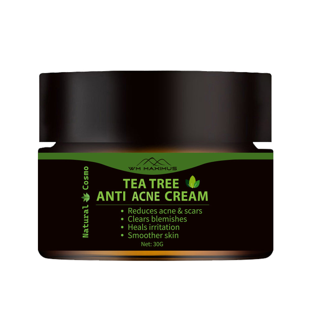 Naturkosmo Tea Tree Anti-Akne Creme – Klärende Pflege bei Pickeln, Mitessern & Hautunreinheiten, 30 g