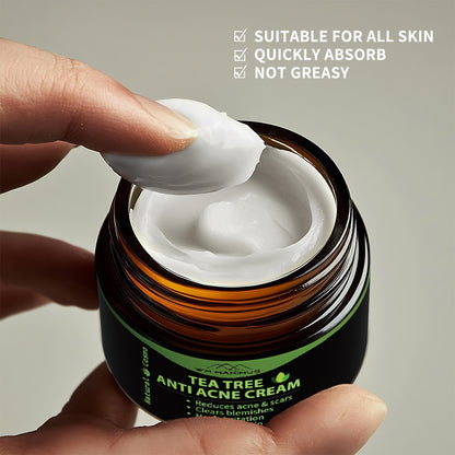 Naturkosmo Tea Tree Anti-Akne Creme – Klärende Pflege bei Pickeln, Mitessern & Hautunreinheiten, 30 g