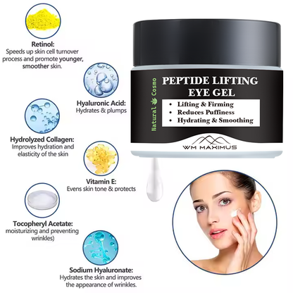 Naturkosmo Peptide Lifting Augen-Gel – Straffende Augenpflege gegen Schwellungen & feine Linien, 30 g
