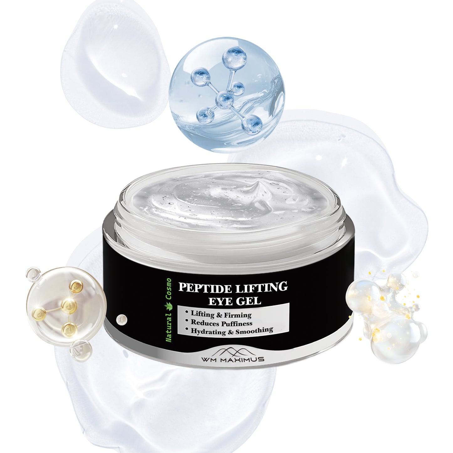 Naturkosmo Peptide Lifting Augen-Gel – Straffende Augenpflege gegen Schwellungen & feine Linien, 30 g