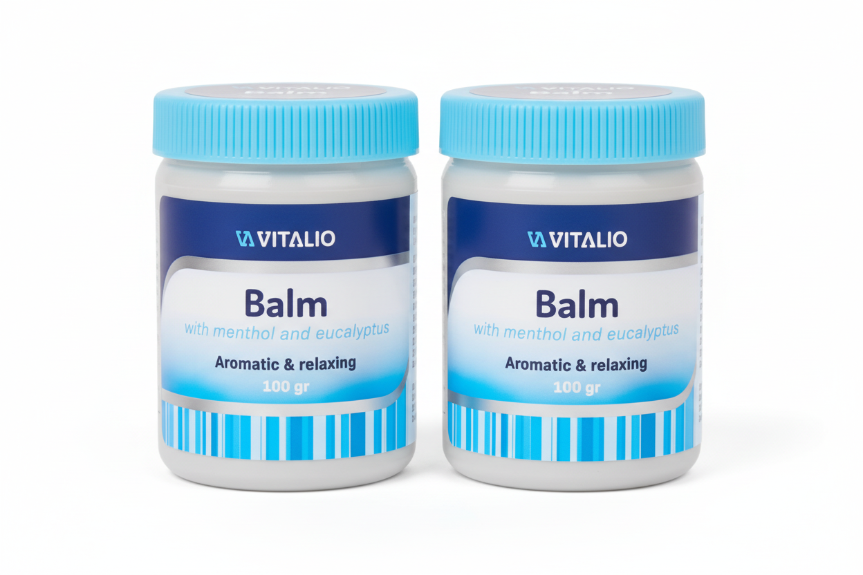 Vitalio Balsam Menthol & Eukalyptus – 2 packs – Aromatisch und Entspannend