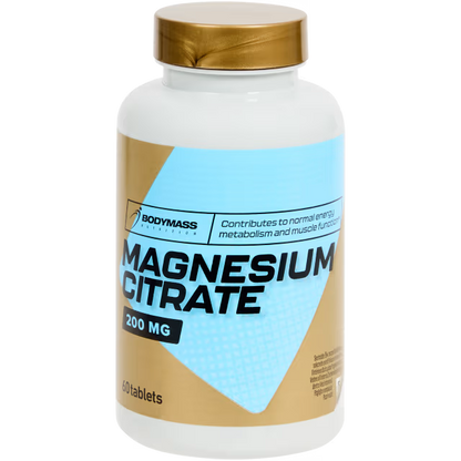 Bodymass Magnesium Citrate 200 mg – 2 packs – Vegan – Unterstützt Muskeln, Nervensystem & Energieproduktion