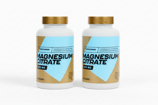 Bodymass Magnesium Citrate 200 mg – 2 packs – Vegan – Unterstützt Muskeln, Nervensystem & Energieproduktion