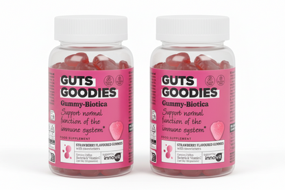 Innovit Guts Goodies Biotika Fruit Gummies – 2 packs – Erdbeer-Geschmack, Gluten- und Zuckerfrei – Für ein gesundes Immunsystem