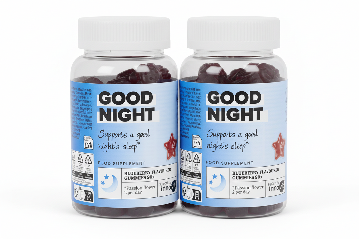 Innovit Good Night Gummies – 2 packs – Wildberry-Geschmack, Vegan & Glutenfrei – Für erholsamen Schlaf
