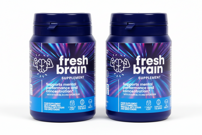 Fresh Brain Nahrungsergänzungsmittel – 2 packs – Limetten-Geschmack – Mit Magnesium, Vitamin B6 & B12 – Für Konzentration & mentale Leistungsfähigkeit