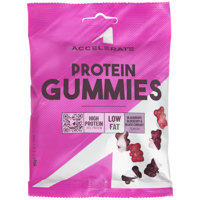 Accelerate Sport Gummibärchen – 100g * 2 stuck | Wenig Fett, Protein- oder Energie-Variante | Gesunde Fruchtgummis für Fitness & Snack