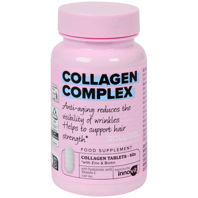Innovit Kollagen-Komplex Kapseln-2 packs- mit Biotin, Vitamin C & Hyaluronsäure – Für Haut, Haare & Nägel – 2er-Pack (60x2 Kapseln)