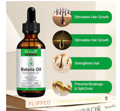 Batana Oil for Hair - Organic Hair Oil for Growth and Repair of Dry, Damaged Hair, Care Oil for Face and Body 60ml