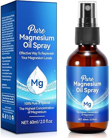 Pure Magnesium Oil Spray, Oil for Feet, Body, Skin, Sleep, Anxiety, Muscle Relaxation, 100% Pure Natural 60 ml