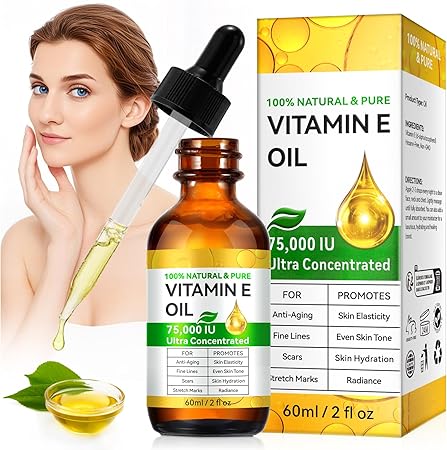 Vitamin E Öl Bio für Gesicht & Körper – Straffende Anti-Aging Pflege gegen Falten & Narben | 60 m