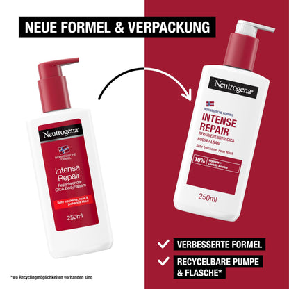 Neutrogena Norwegian Formula Intense Repair Repairing CICA Body Balm 250 ml Body Lotion for Instant Relief and More Moisture for Very Dry, Rough Skin