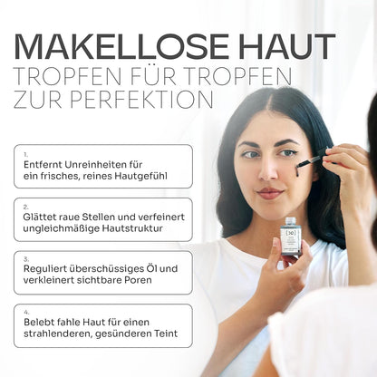 Aktivkohle Gesichtsserum mit AHA & PHA – Sanftes Peeling gegen Unreinheiten & verfeinerte Poren, 30 ml