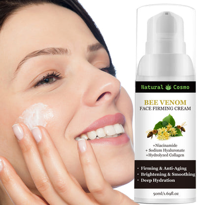 Naturkosmo Bee Venom Gesichtscreme – Straffende Anti-Aging Pflege mit Niacinamid & Hyaluronsäure, Intensive Feuchtigkeit, 50 ml